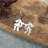 Silver Seaweed Earrings