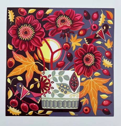 Autumn Equinox - Original Linocut