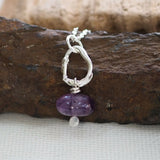 Amethyst Pebble Fused Silver Pendant