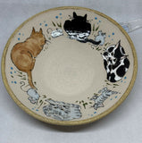 Hand Illustrated Cat Bowl - Handmade in Devon - Stoneware Ceramics