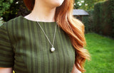 Curious Magpie Silver Acorn Necklace worn
