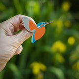 Flying Kingfisher - Hand Painted Brooch
