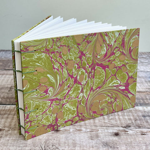 Green and Magenta Handcrafted Watercolour Sketchbook
