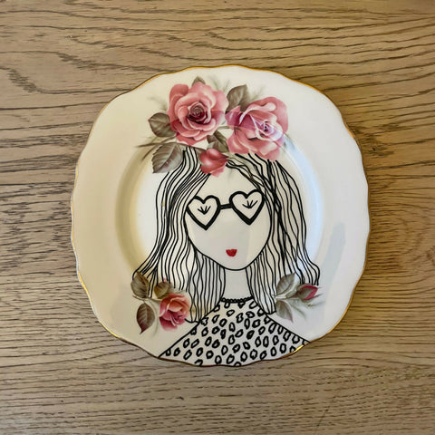 Illustrated Vintage Plate - JOANIE