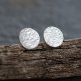 Silver Shimmer Stud Earrings