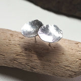 Large Sterling Silver Hammered Stud Earrings