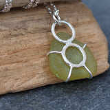 The Hug - Sterling Silver Sea Glass Pendant Necklace