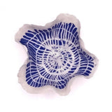 Frilled Porcelain Bowl with Cobalt Sgraffito Lines 4