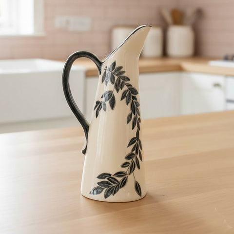 Evening Leaves Jug - handmade ceramic