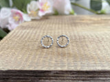 Silver Luna Circle Stud Earrings by Curious Magpie Jewellery 1