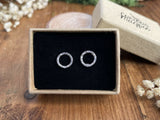 Silver Luna Circle Stud Earrings by Curious Magpie Jewellery 2