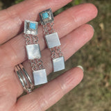 turquoise drop earrings long 4