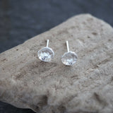 Domed Silver Stud Earrings