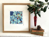 Goldfinch and Holly - Original Linocut