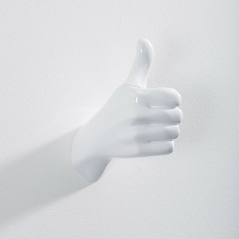 Thumbs up, white
