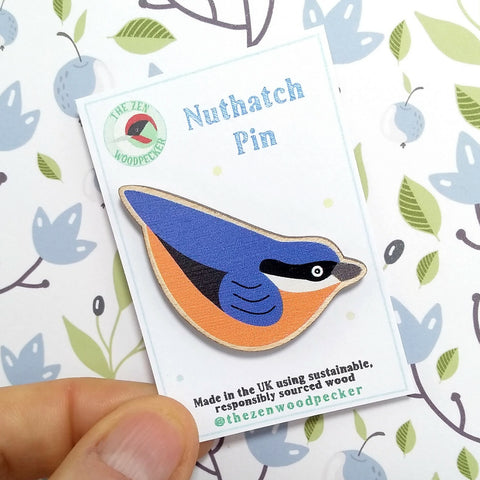 Nuthatch Pin Badge