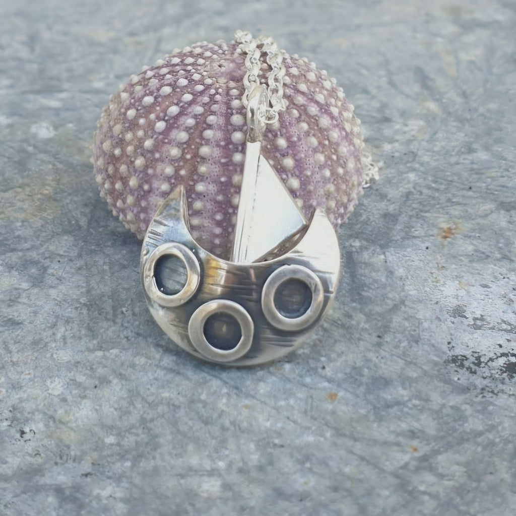 Small Silver Sailing Boat Pendant