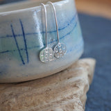 Textured Silver Drop Earrings