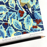 Goldfinch and Holly - Original Linocut