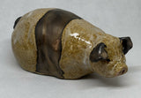 Friendly Stoneware Pig - Handmade Ceramic