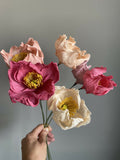 Handmade Paper Poppies - Flower Sculpture