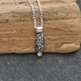 Oxidised silver nugget pendant