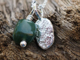 Double Pendant Necklace - Daisies and Green Moss