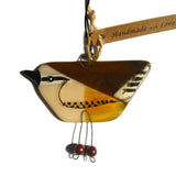 Wren - Fused Glass Hanging Bird