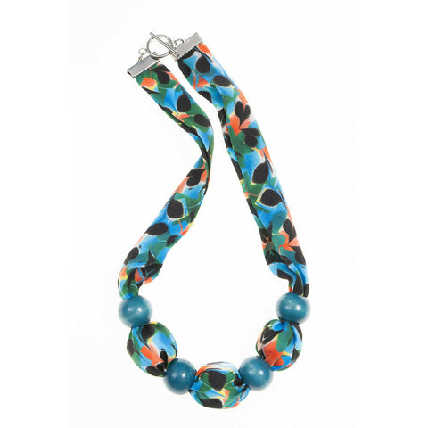 Hawthorn Short Necklace with Large Beads - Blue