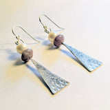 Sterling Silver, Cultured Pearls & Lepidolite Earrings 2