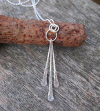 Silver Forged Rod Pendant - 3 Rods
