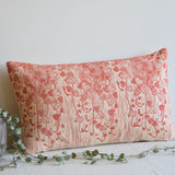 String of Hearts Cotton Cushion - Plant Dyed & Block Printed By Hand