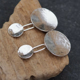 Disc Earrings - Large Silver Disc Stud Earrings - Hallmarked