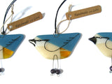 Nuthatch - Fused Glass Hanging Bird