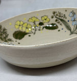 Hand Illustrated Spring Flower Bowl - Handmade in Devon - Stoneware Ceramics