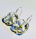 Vintage Czech Crystal Glass Button Earrings