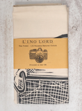 Cotton Tea Towel with Camera Lino Print