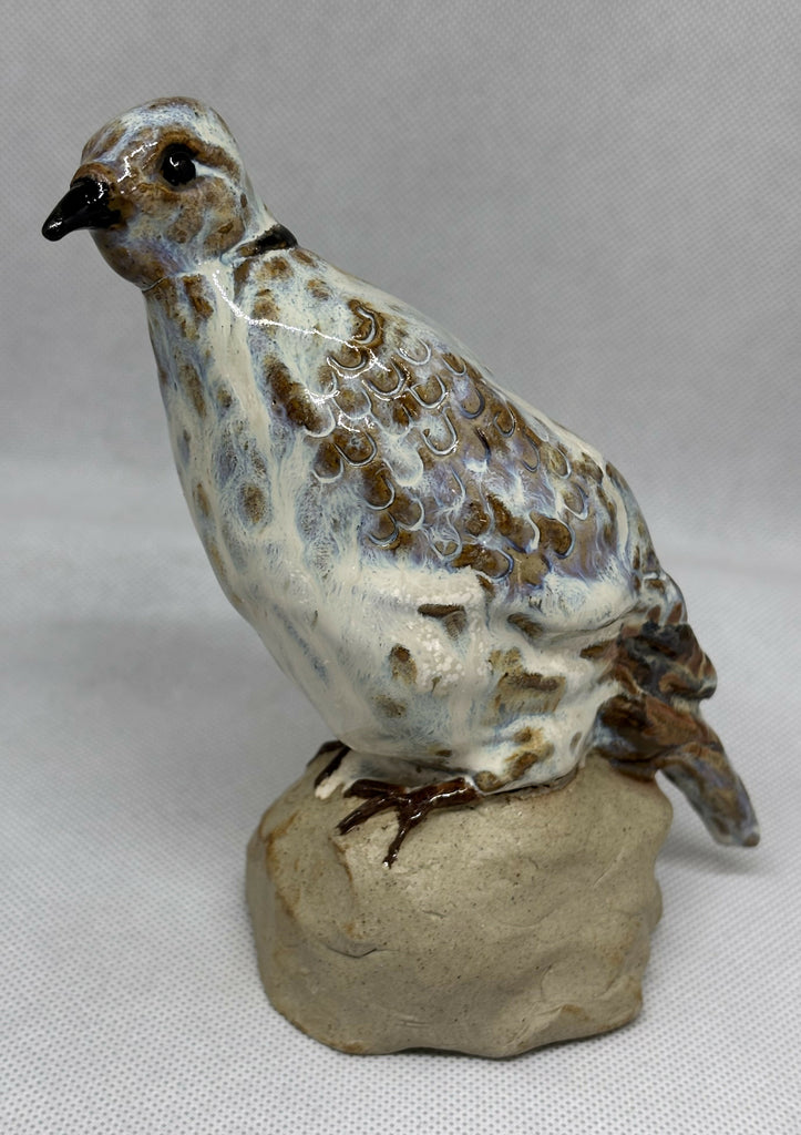 Original Handmade Stoneware Ring Dove - Ceramic Sculpture