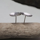 Large Sterling Silver Hammered Stud Earrings