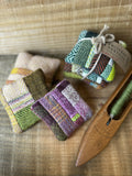 Patchwork Lavender Pouch Set of 3 - Hand Dyed and Woven British Wool Fabric