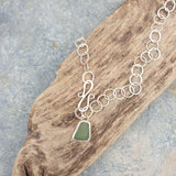 Sterling Silver Handmade Chain With Sea Glass Charm