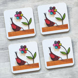 Breakfast Bird Coasters - Set of 4