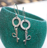 Flower - Silver Dangle Earrings
