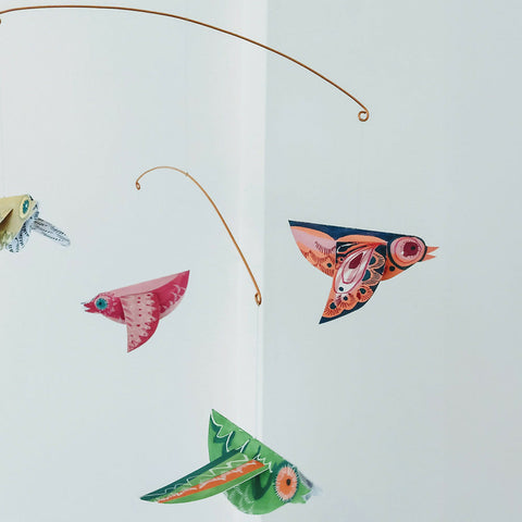 Colourful Paper Birds - Mobile