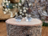 Silver Blossom Stud Earrings by Curious Magpie Jewellery 4