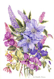 Buddleja and Clematis - Lithographic Print