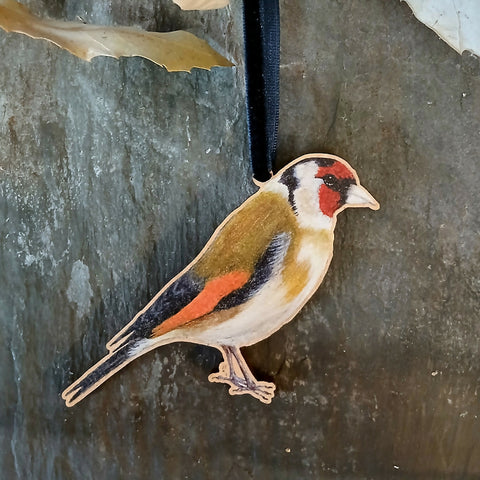 Goldfinch - Wooden Hanging Decoration