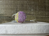 Pink and Green Check - British Wool Large Bangle