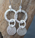 Silver Daisy Chain Hoop Earrings