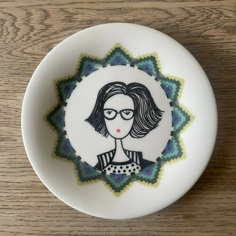Illustrated Vintage Plate - Kate